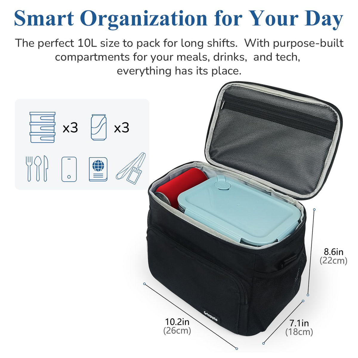 Gloppie Flight Crew Lunch Bag passport pocket for quick ID access