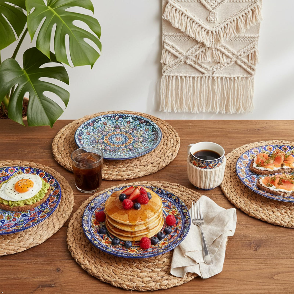 Glowworm dinner plates set of six shown for everyday meals and gatherings.