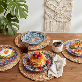 Glowworm dinner plates set of six shown for everyday meals and gatherings.