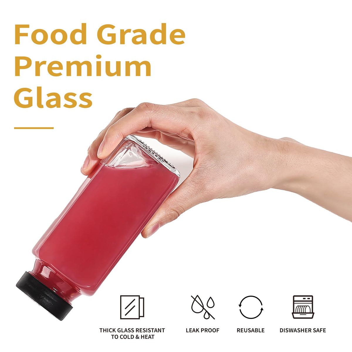 Glxgow wide-mouth 8oz bottle facilitates easy filling without a funnel.
