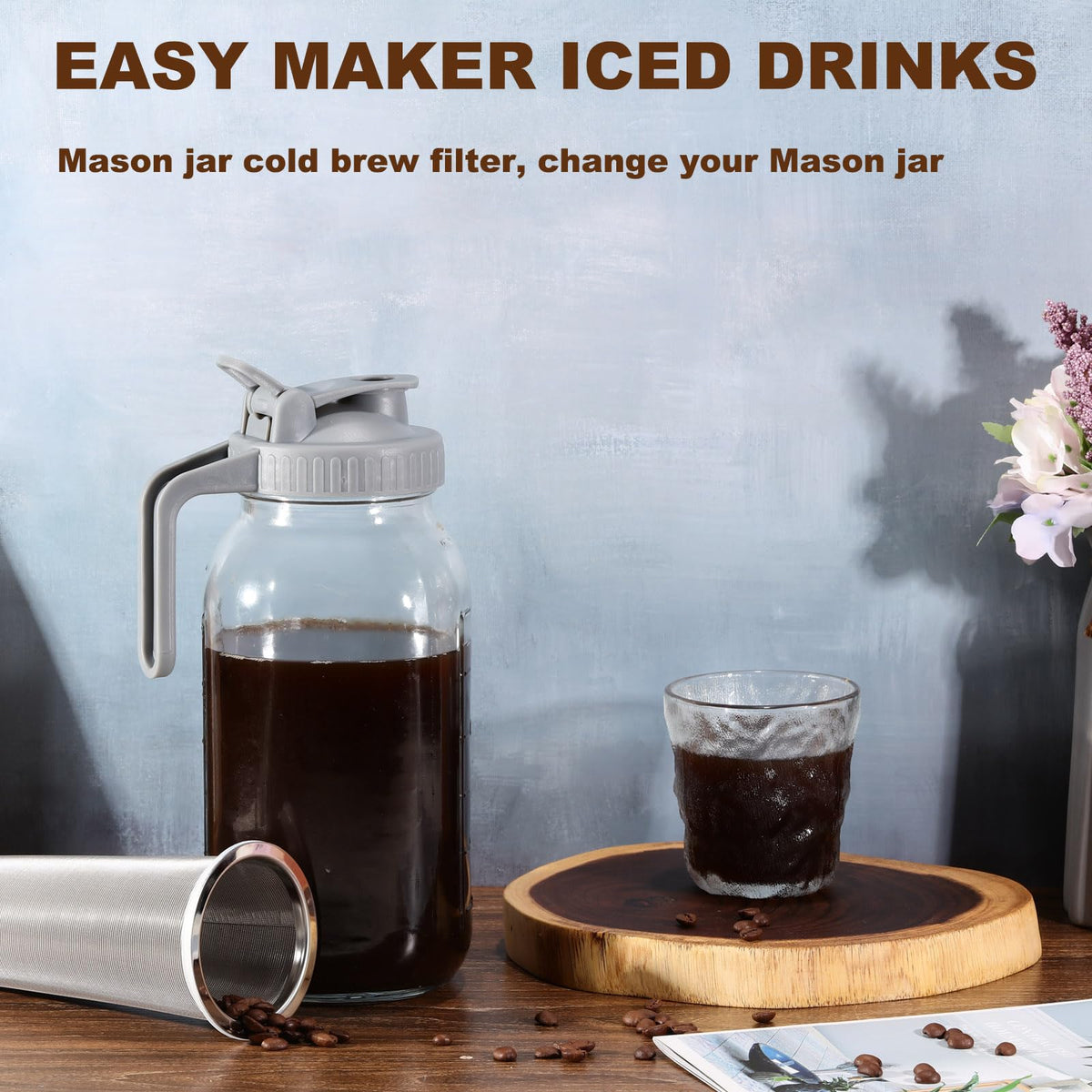 Glyntrof cold brew filter easy-clean design ready for quick rinse.