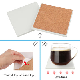 GNIEMCKIN cork-backed coasters protect surfaces while you craft decorative patterns