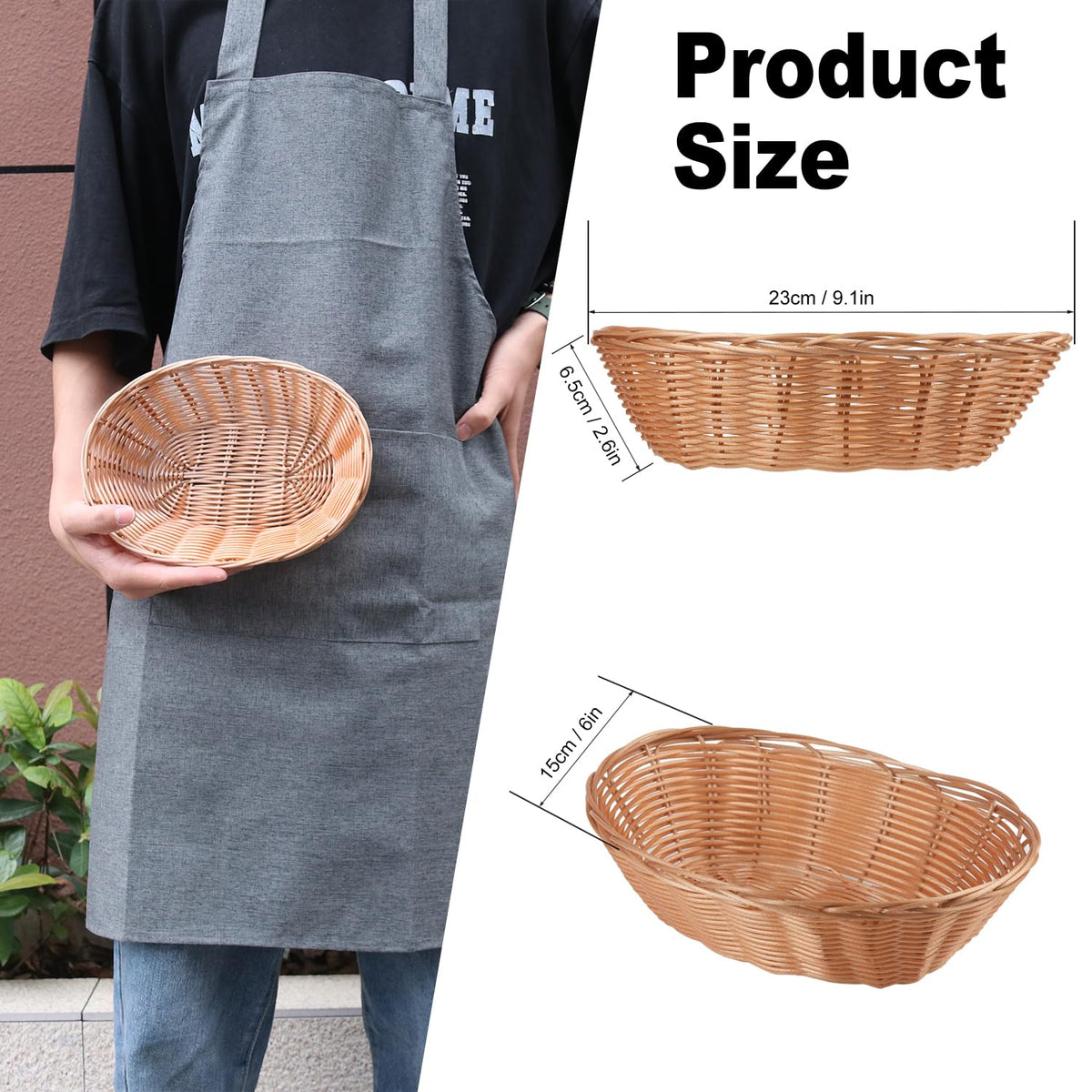 GNIEMCKIN handwoven oval bread basket adds rustic charm and texture