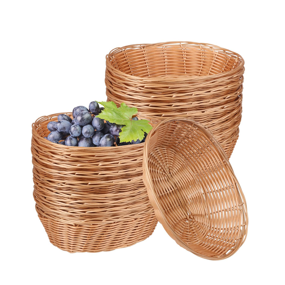 GNIEMCKIN oval poly wicker basket for daily kitchen storage and display