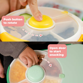 GoBe Kids Lunchbox Macaron Blue side view highlights compact 2-in-1 design for busy mornings.