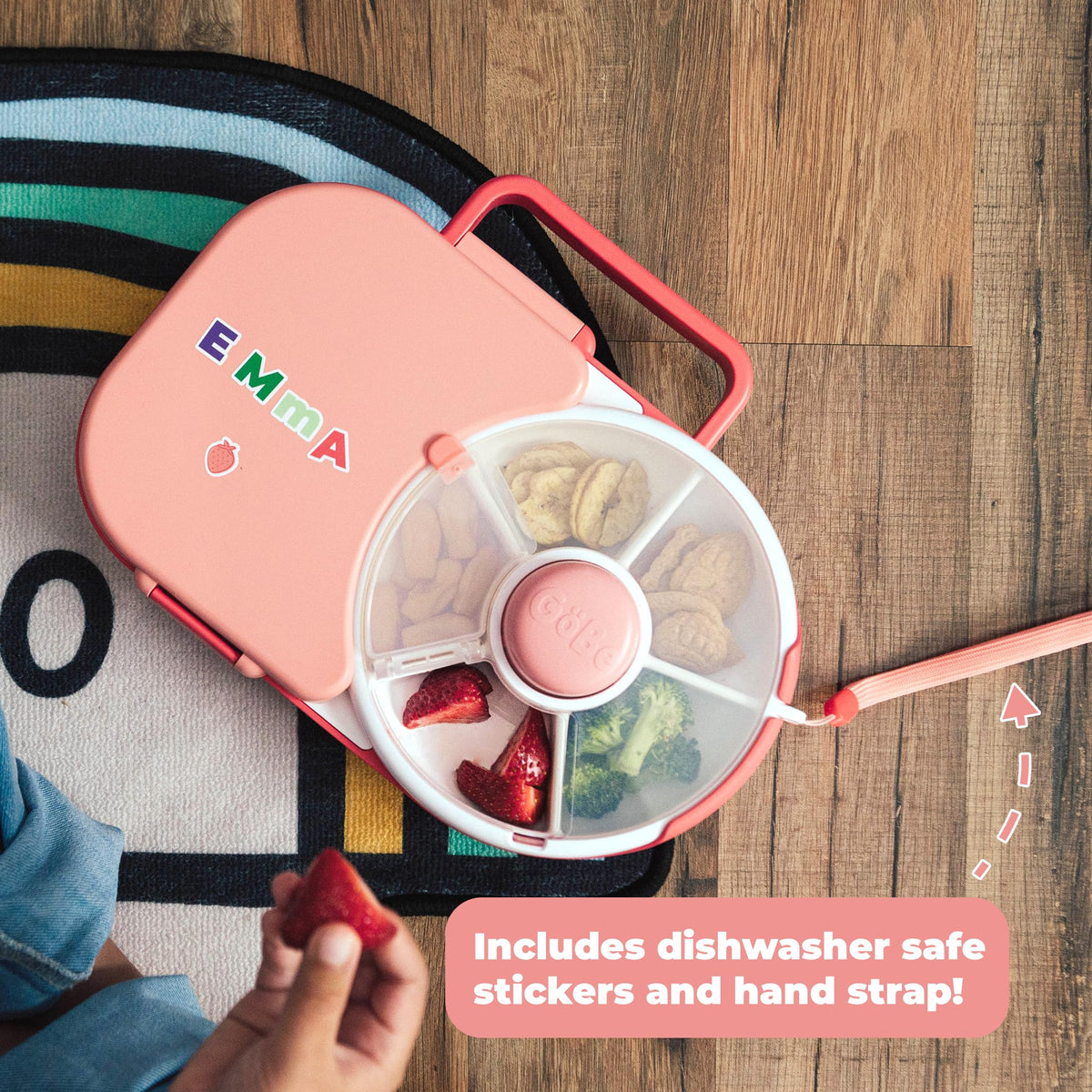GoBe sticker sheet enhances customization and lunchtime motivation.