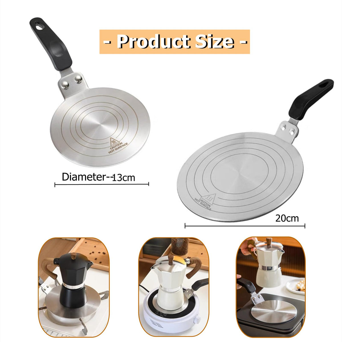 Gocoffun diffuser plate side view shows durable stainless steel construction.