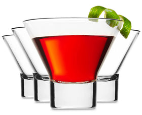 Godinger martini glasses with Italian design, 8oz, ideal for elegant cocktails.