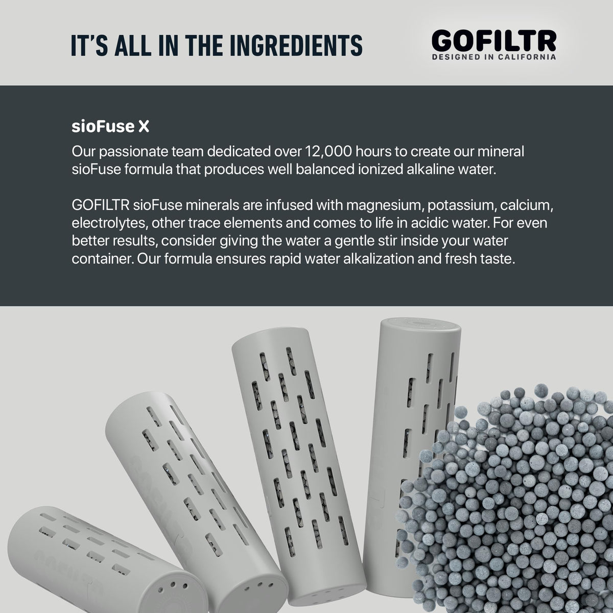 GOFILTR quick refill action makes refreshing water effortless