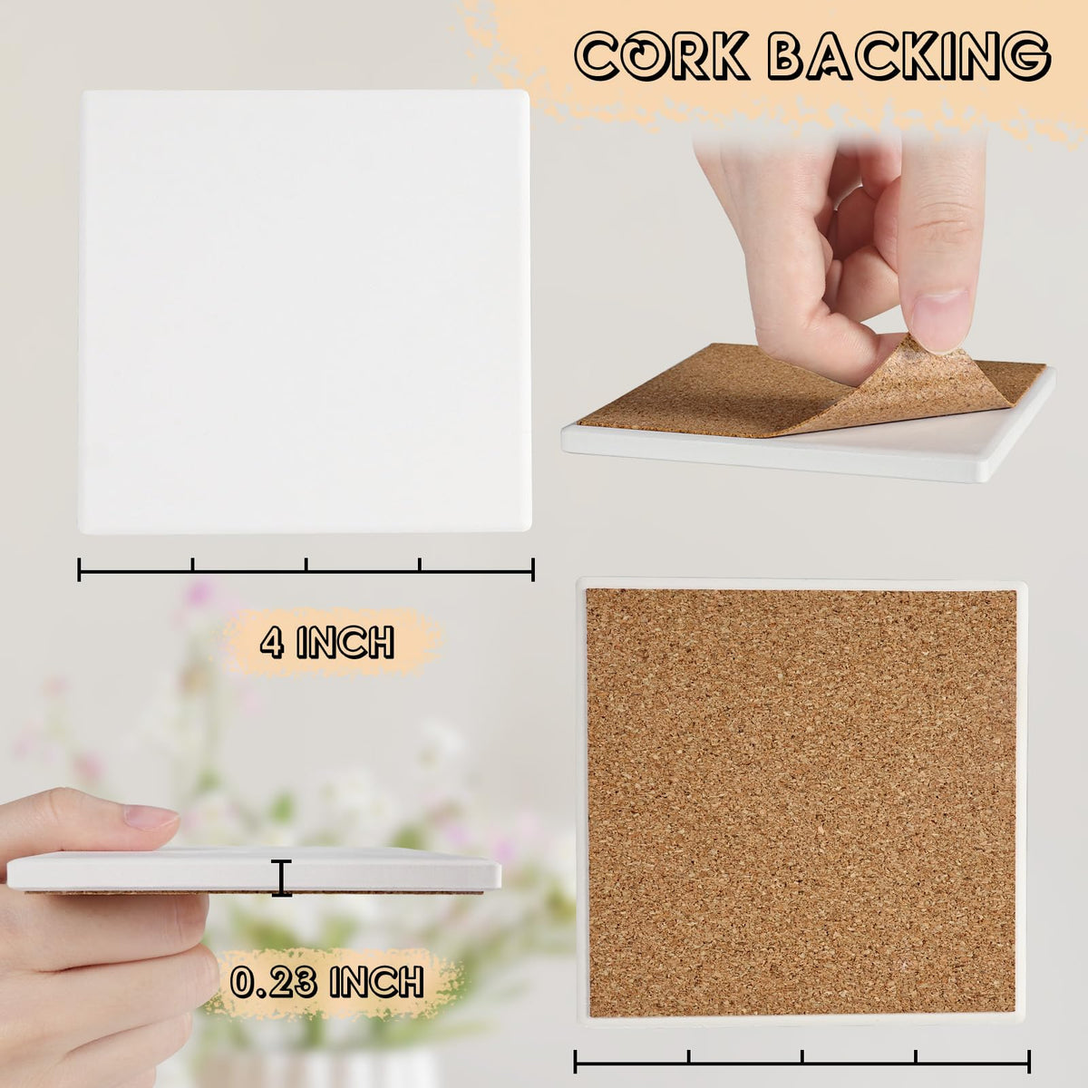 GOH DODD cork-backed coaster protects surfaces with a soft underside.