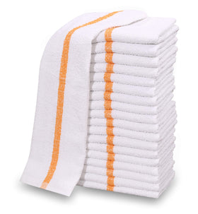 GOLD TEXTILES 60pc cotton blend bar mops stacked for bulk kitchen use and quick drying