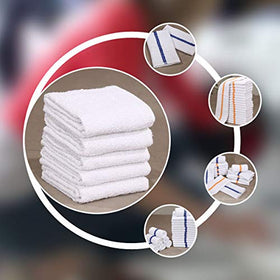 GOLD TEXTILES gold stripe detail on towels adds a clean, professional look