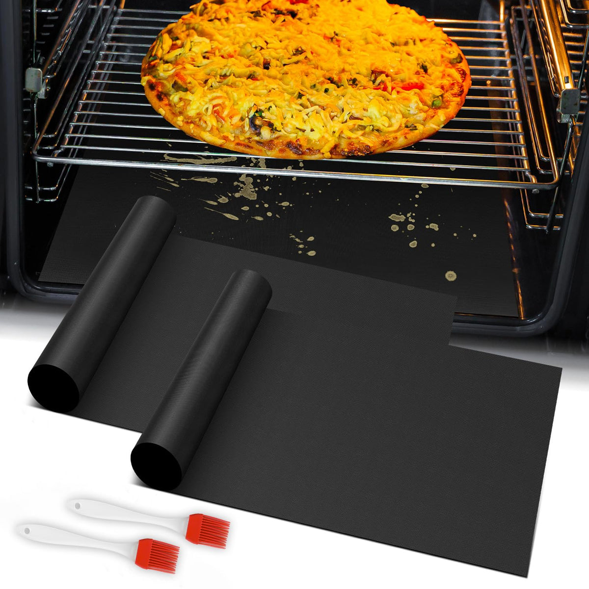 Goldeer easy-install liner fits easily under heating elements in many ovens.