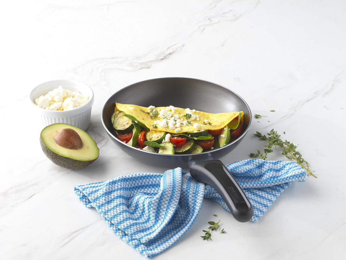 GoodCook pan on stove demonstrating versatile everyday cooking in a compact setup.