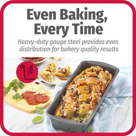 GoodCook nonstick coating on loaf pans enables clean release and easy serving