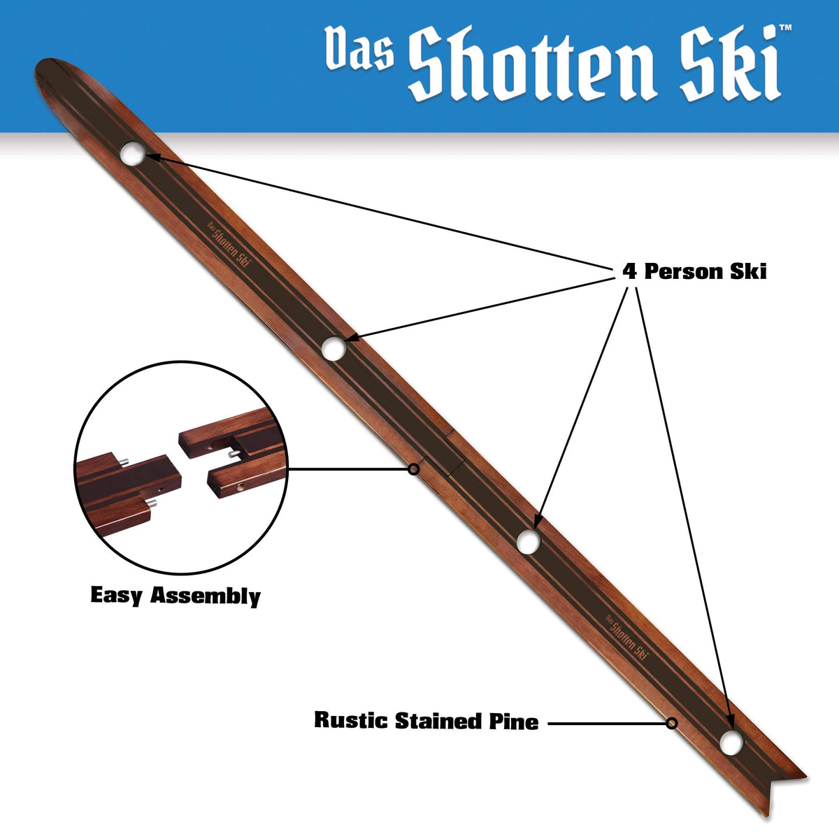 GoPong Das Shotten Ski rustic pine crafting adds warm cabin vibes.