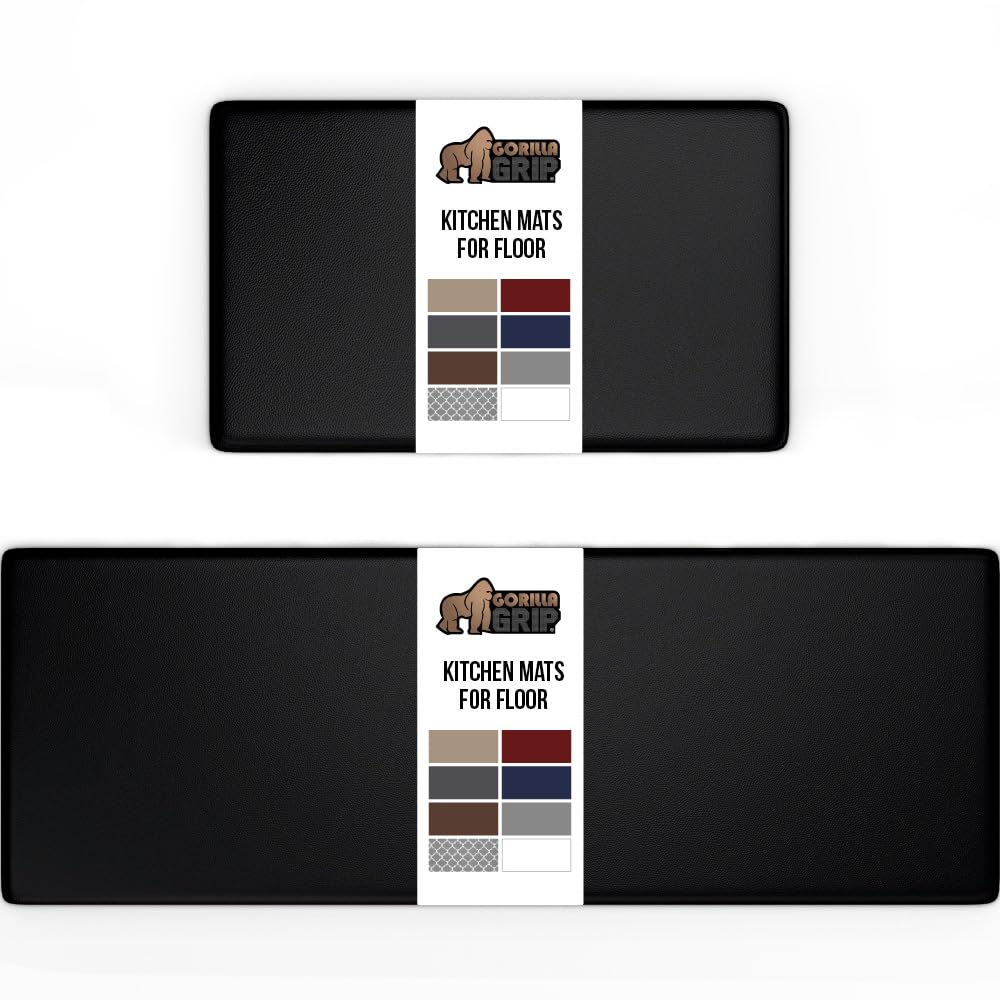 GORILLA GRIP two-pack kitchen mats in 17x24 with ergonomic foam for tired feet