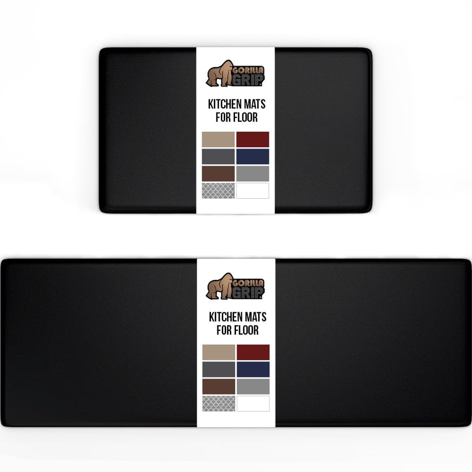 GORILLA GRIP two-pack kitchen mats in 17x24 with ergonomic foam for tired feet