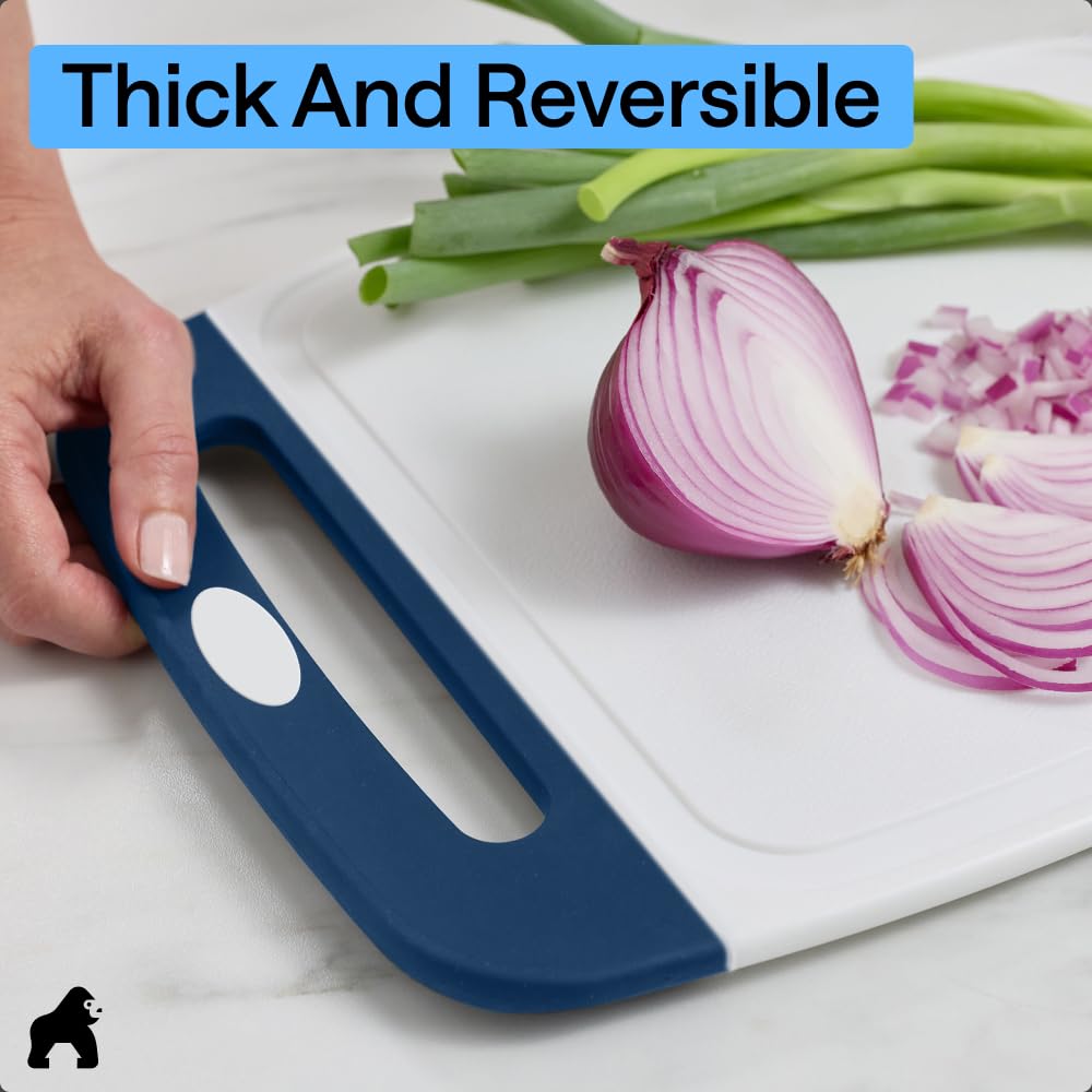 GORILLA GRIP red kitchen prep board with ample surface area.