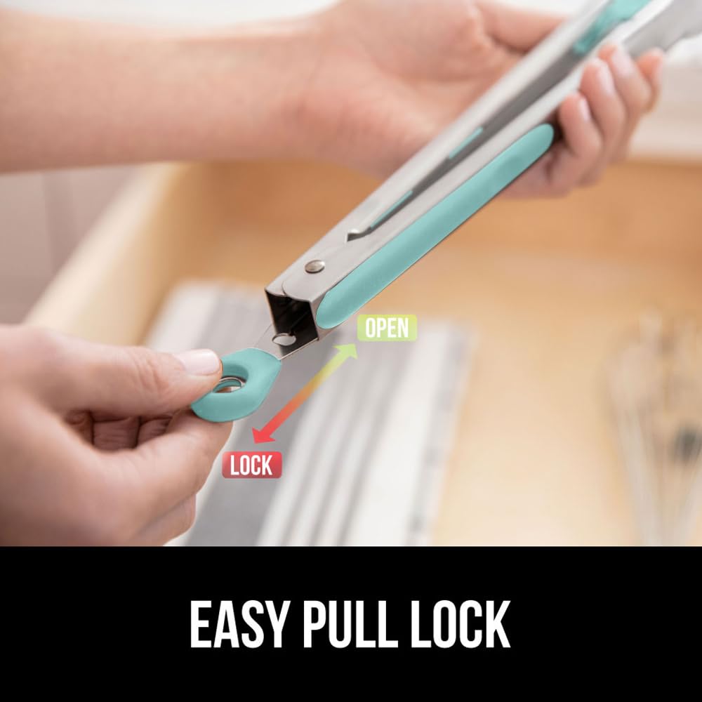 Gorilla Grip dishwasher-safe stainless steel for easy cleanup.