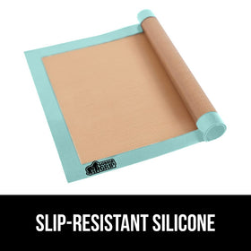 Gorilla Grips dishwasher safe silicone mat for quick cleanup after cooking.