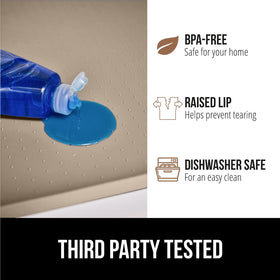 Dishwasher-safe GORILLA GRIP under-sink mat for easy cleaning