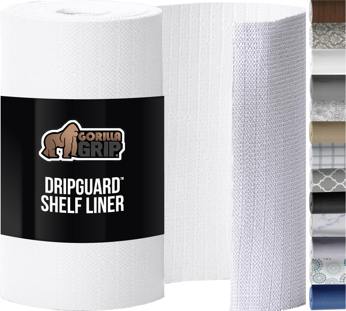 GORILLA GRIP DripGuard drawer liner protects surfaces from spills in daily use.