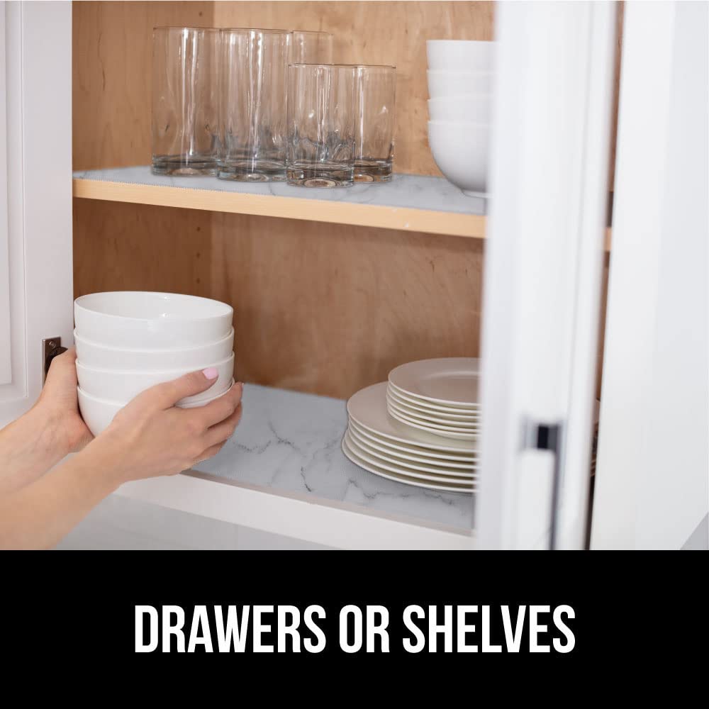 GORILLA GRIP DripGuard ideal for cabinets and pantries, keeping shelves neat.