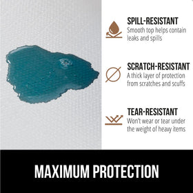 GORILLA GRIP DripGuard textured-topside keeps utensils from sliding on shelves.