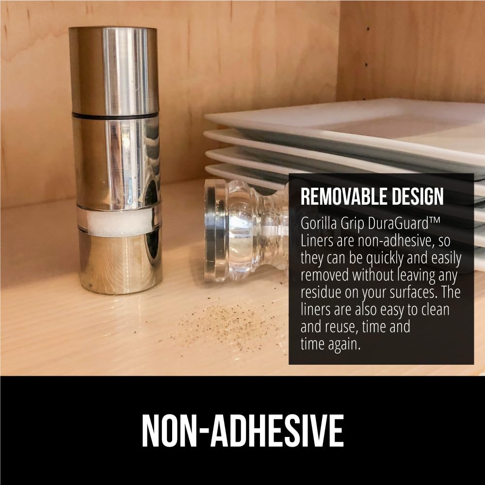 GORILLA GRIP DuraGuard shelf liner clear in bathroom closet for moisture control