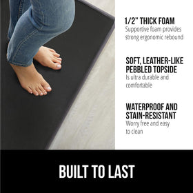 GORILLA GRIP 17x59 foam close-up demonstrates extended comfort for long desk sessions.