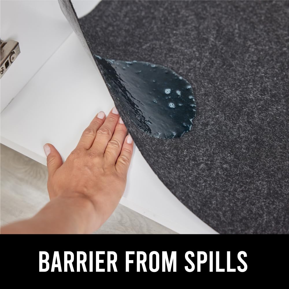 LeakGuard mat used under-sink to protect shelves