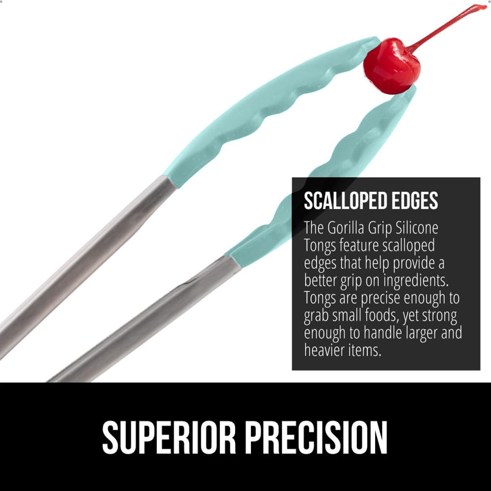 Gorilla Grip non-scratch silicone tip protects nonstick cookware.