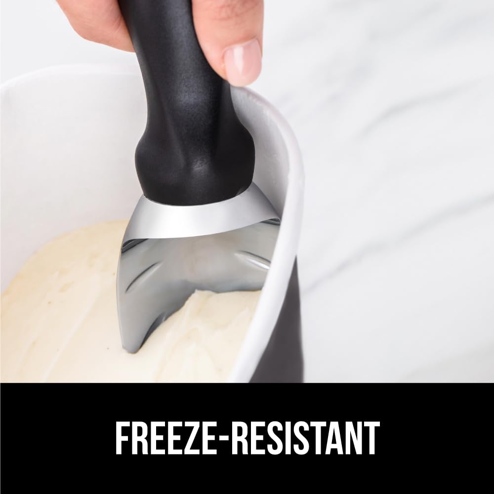GORILLA GRIP notch on handle aiding lid opening for frozen containers