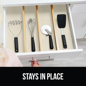 Gorilla Grip powerGRIP drawer liner provides non-slip protection for jars.