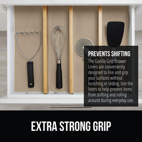 GORILLA GRIP powerGRIP cabinet liner beige cushions contents and guards against scratches.