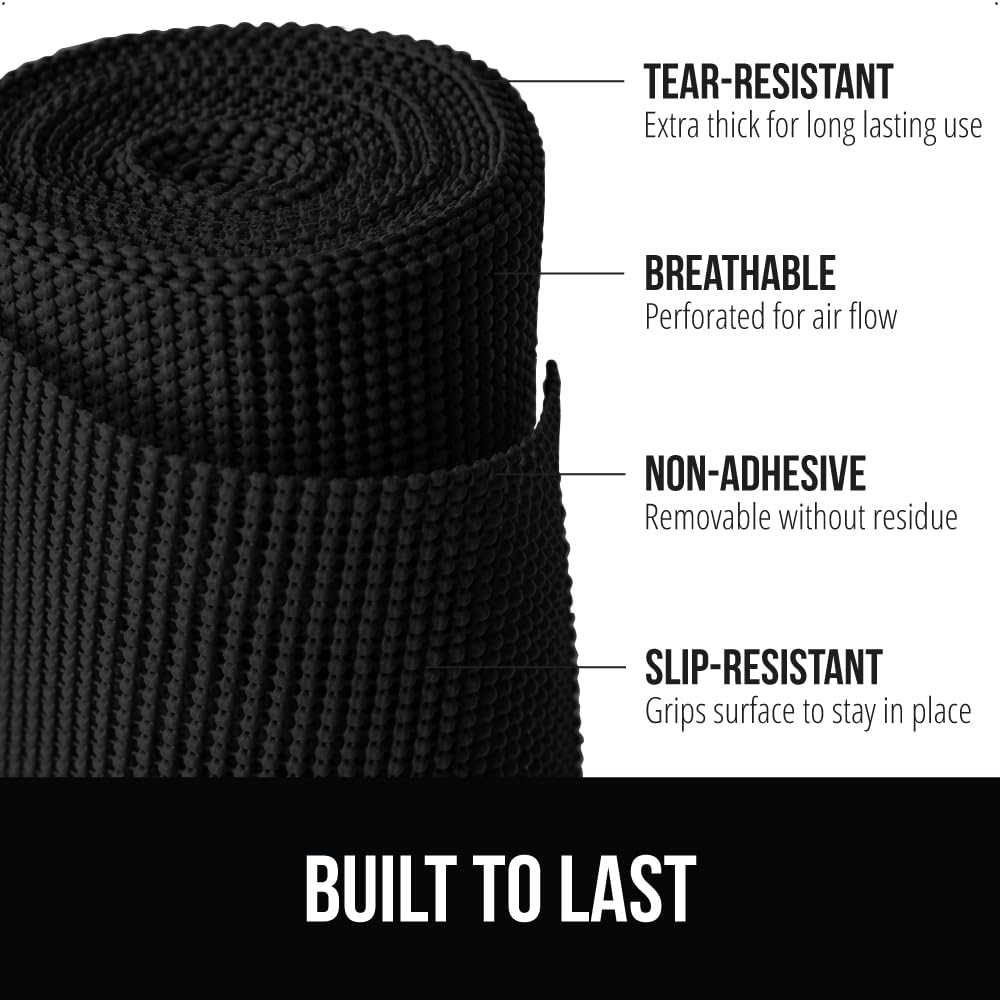 Gorilla Grip PowerGRIP cabinet liner offers strong hold for organized shelves and drawers