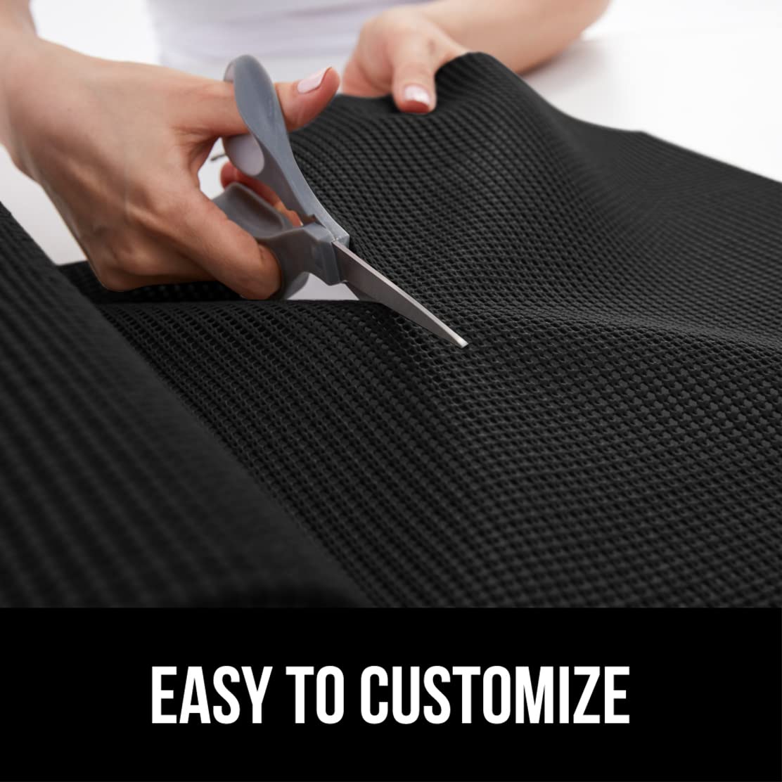 GORILLA GRIP powerGRIP liner-cut illustration shows easy trimming to fit