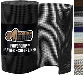 Gorilla Grip PowerGRIP drawer liner for kitchen keeps items from shifting and protects surfaces