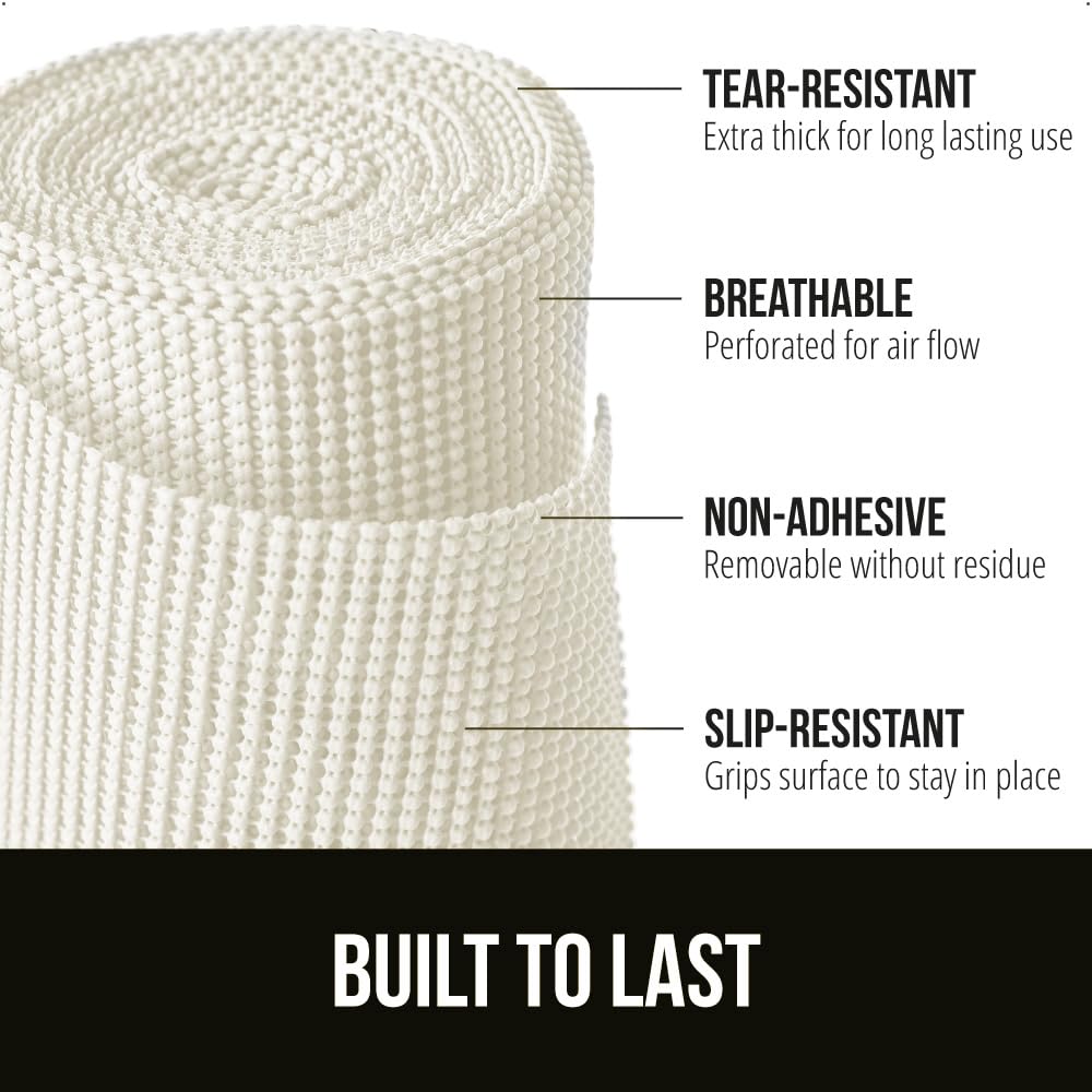 GORILLA GRIP powerGRIP non-adhesive liner tear resistant keeps contents steady.