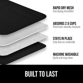 Gorilla Grip Ultra rapid-dry mesh surface promotes airflow for faster drying