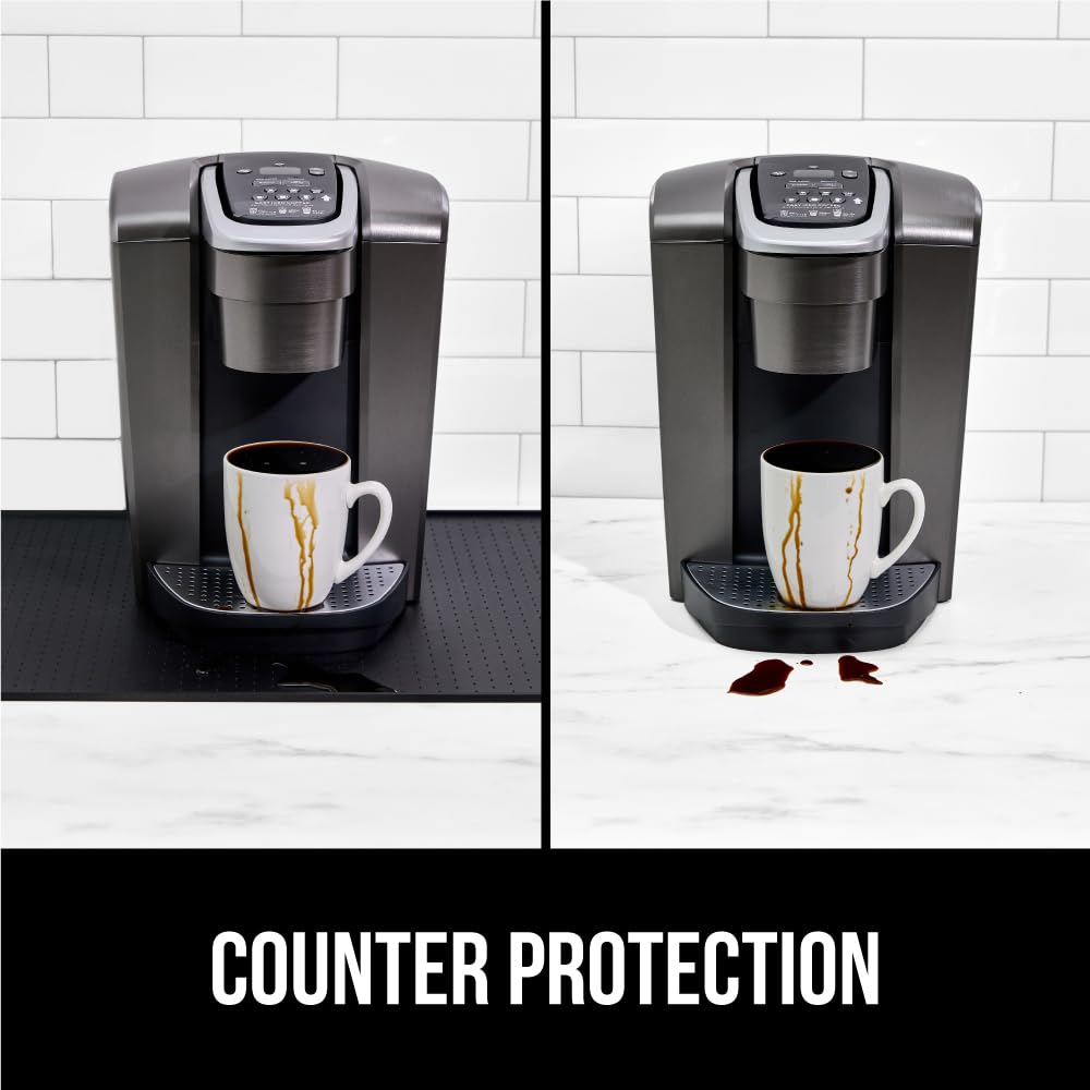 Gorilla Grip silicone mat adds sleek black decor to your kitchen.