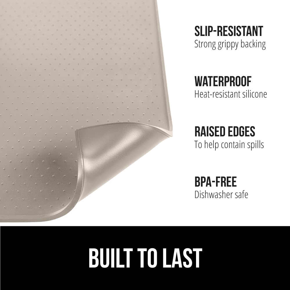 GORILLA GRIP silicone coffee mat with non-slip-back keeps items steady and reduces slips
