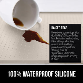 GORILLA GRIP silicone coffee mat one-eighth-edge helps contain liquids