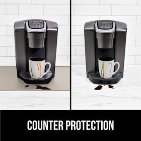 Gorilla Grip 11.5x18.5 inch silicone coffee mat fits wide counter setups