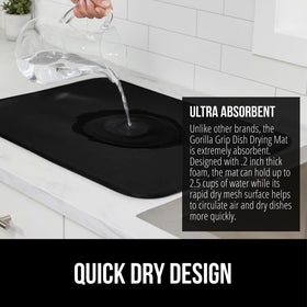 Gorilla Grip slip-resistant backing keeps the mat stable on counters