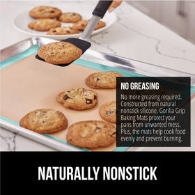 Gorilla Grip slip-resistant baking mat stays in place on pans.