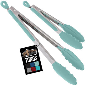 Gorilla Grip 9-inch tongs for precise grip on small ingredients.