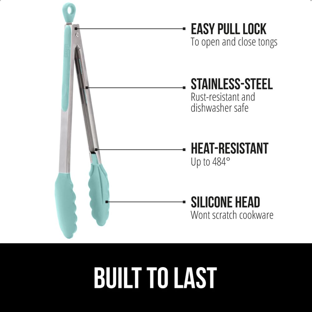 Gorilla Grip 9-inch stainless steel tong for grilling and big portions.