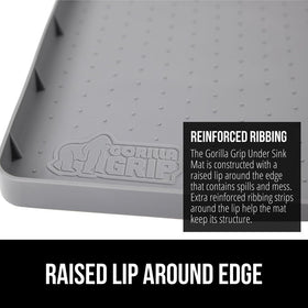GORILLA GRIP raised-dots texture reduces sliding of items on the mat.